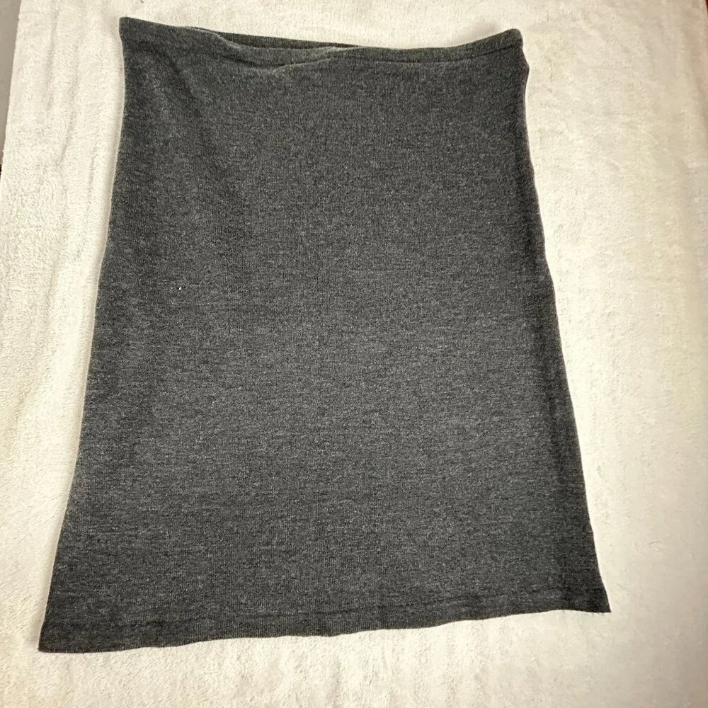 Cabi Gray Knit Pencil Skirt Large Nylon & Spandex